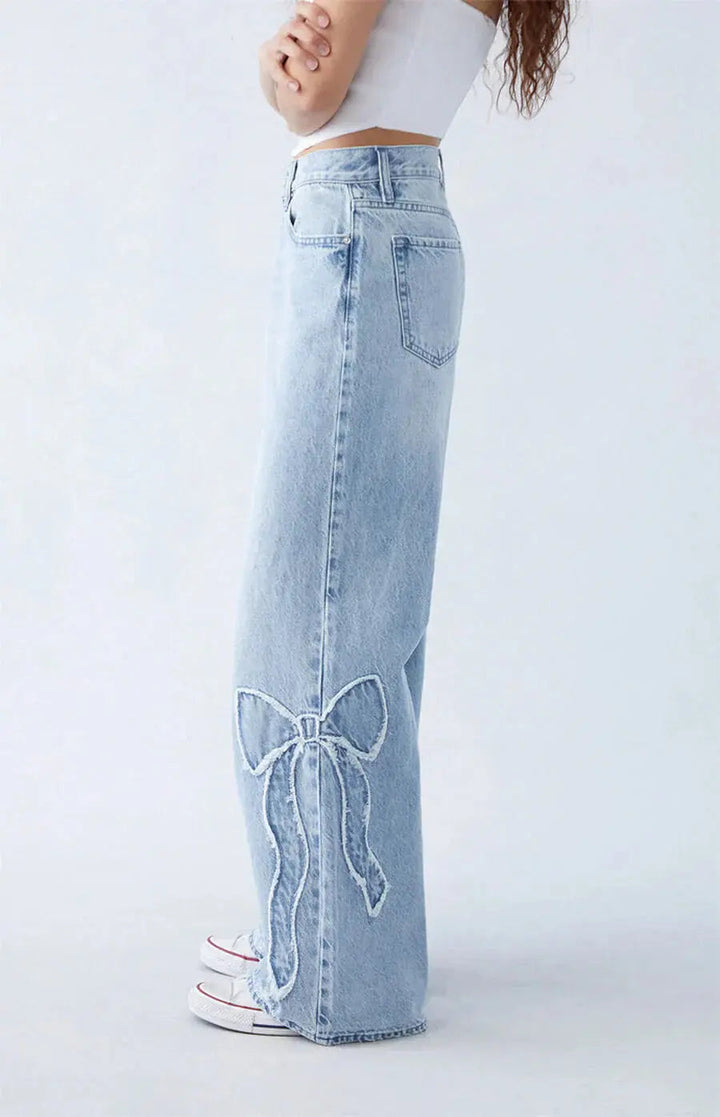 Wide-Leg Jeans Damen | Herz-Patches & Figurschmeichelnder Wide-Leg-Fall