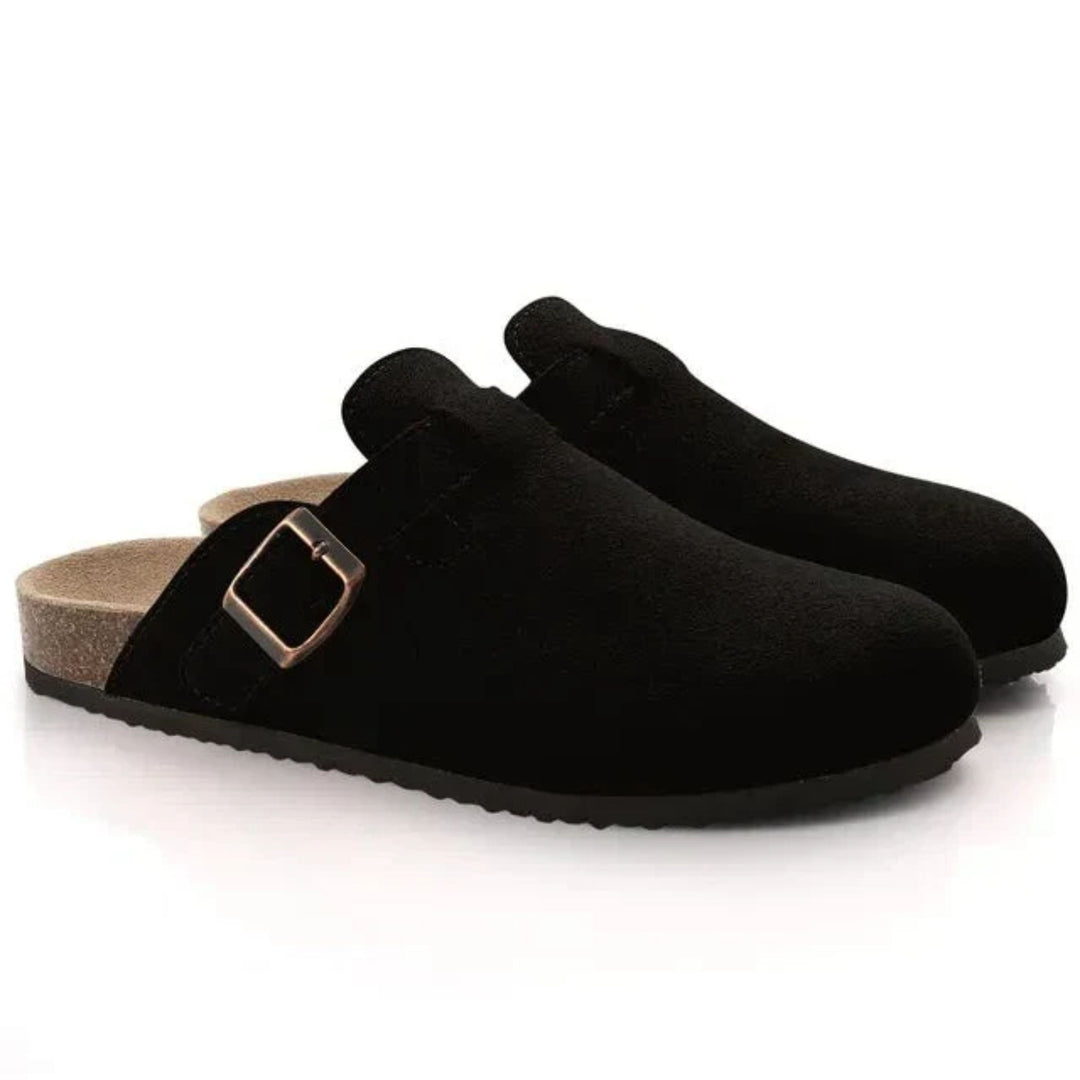 Wildleder Clogs Herren | Orthopädisches Fußbett & Verstellbare Schnalle