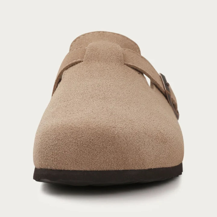Wildleder Clogs Herren | Orthopädisches Fußbett & Verstellbare Schnalle