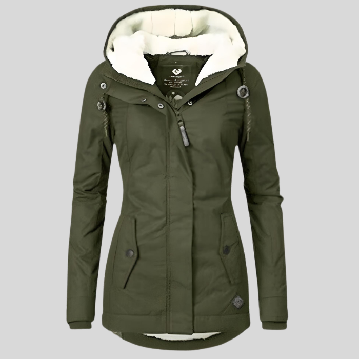 Winterjacke Damen | Gefütterte Kapuzenjacke Damen | Winddicht & Warm für kalte Tage