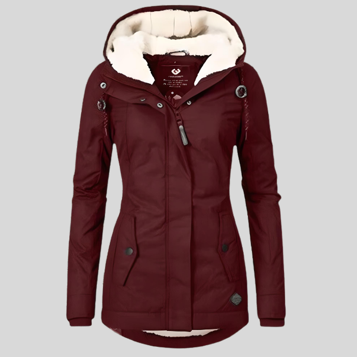 Winterjacke Damen | Gefütterte Kapuzenjacke Damen | Winddicht & Warm für kalte Tage