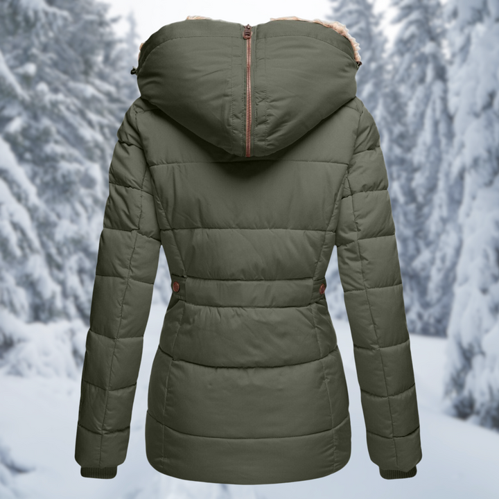 Winterjacke Damen | Steppjacke Damen | Kapuze & Zipper-Taschen für Wetterschutz