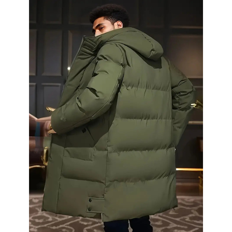 Winterjacke Herren | Lang Winterjacken für Herren | Langer Schnitt & Kapuze für Kälteschutz