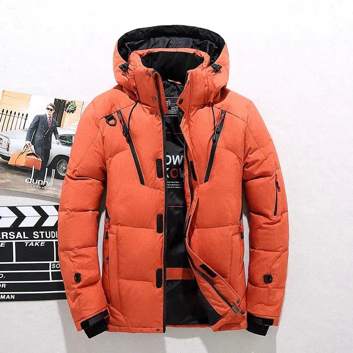 Winterjacke Herren | Steppjacke mit Kapuze | Windfest & Warm für kalte Tage