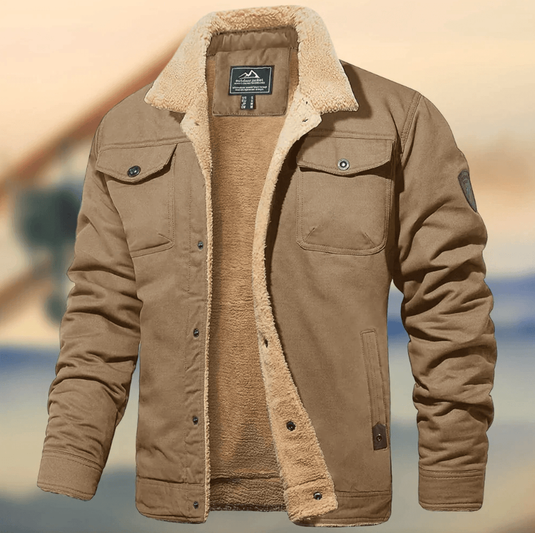 Winterjacke Herren | Übergangsjacke Herren | Teddykragen & strukturierte Fronttaschen
