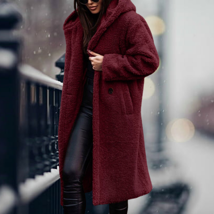 Wintermantel Damen | Teddy Mantel Damen | Kapuze für Windschutz & Wärmegefühl