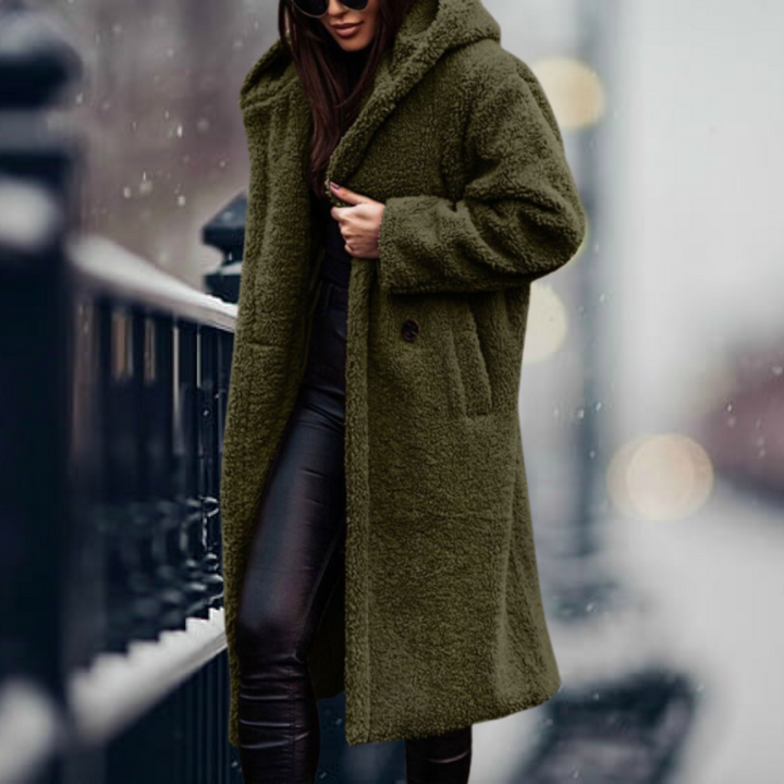 Wintermantel Damen | Teddy Mantel Damen | Kapuze für Windschutz & Wärmegefühl