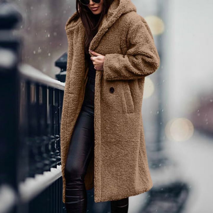 Wintermantel Damen | Teddy Mantel Damen | Kapuze für Windschutz & Wärmegefühl