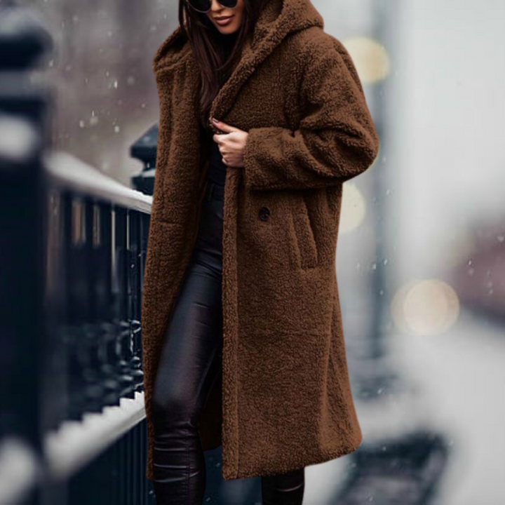 Wintermantel Damen | Teddy Mantel Damen | Kapuze für Windschutz & Wärmegefühl