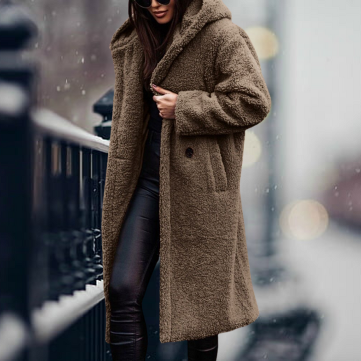 Wintermantel Damen | Teddy Mantel Damen | Kapuze für Windschutz & Wärmegefühl