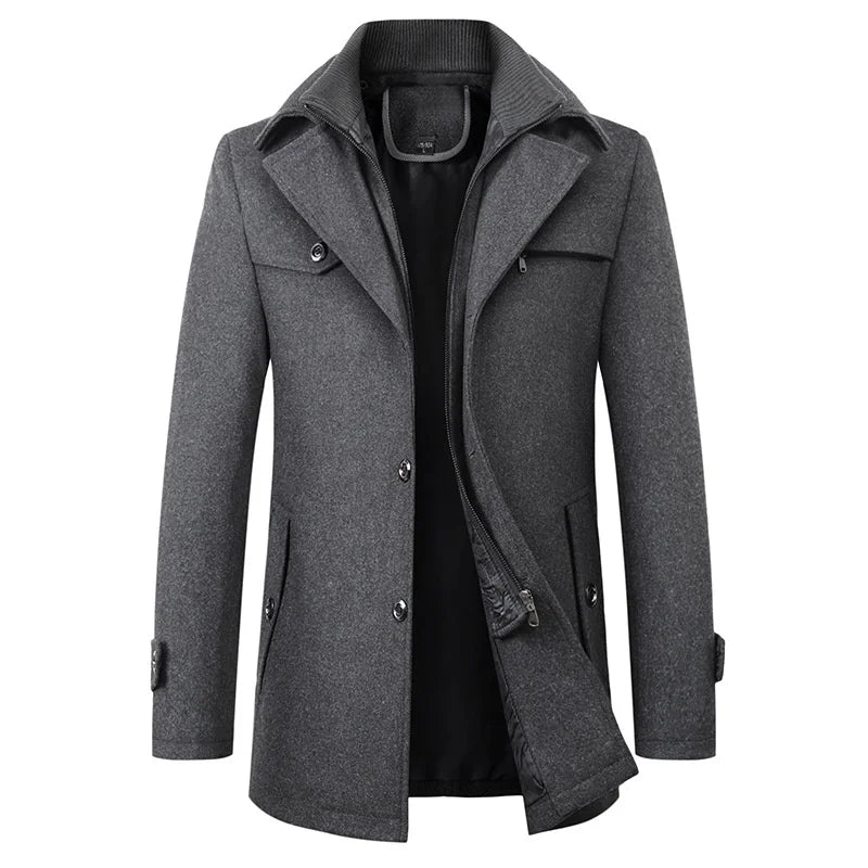 Wintermantel Herren | Eleganter Stehkragen | Warm & Stilvoll für Business