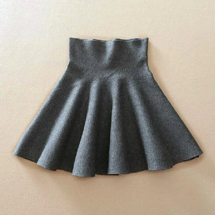 Wolle Frauen Midi-Rock hohe Taille lässig