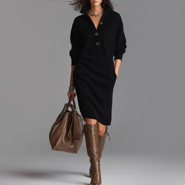 Damen-Midi-Kleid aus Rippstrick | Figurbetont