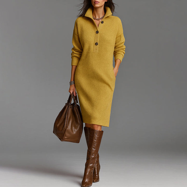 Damen-Midi-Kleid aus Rippstrick | Figurbetont