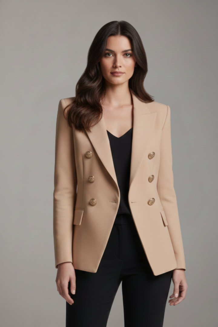 Julia | Damen Zweireihiger Blazer mit goldenen Knöpfen