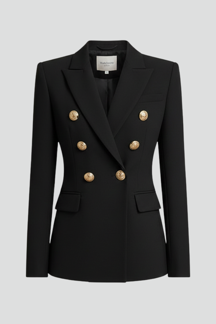 Julia | Damen Zweireihiger Blazer mit goldenen Knöpfen