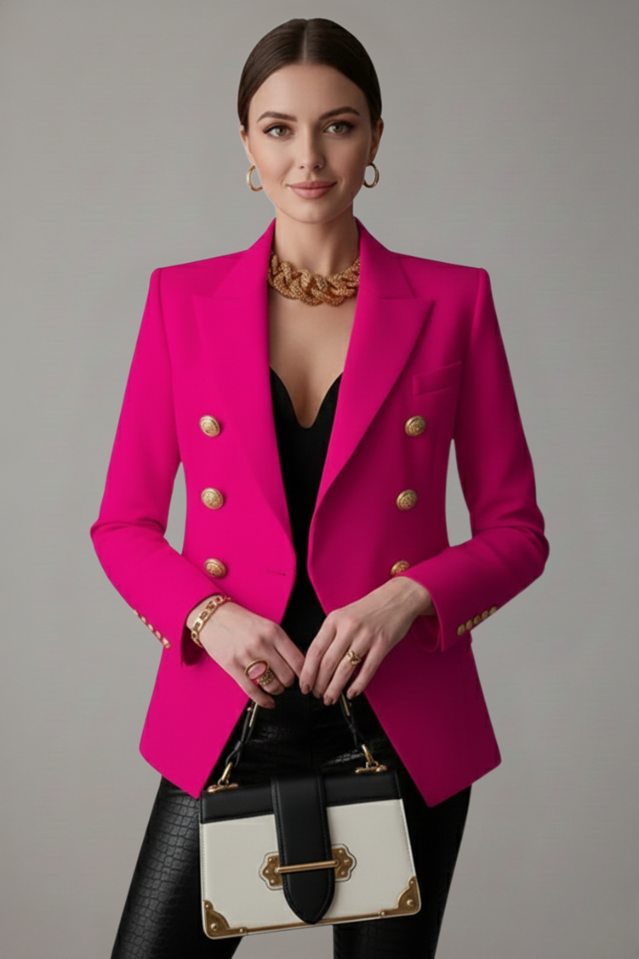 Julia | Damen Zweireihiger Blazer mit goldenen Knöpfen