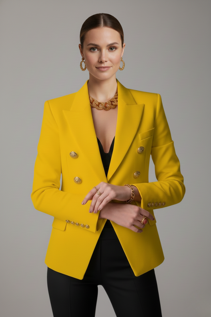 Julia | Damen Zweireihiger Blazer mit goldenen Knöpfen