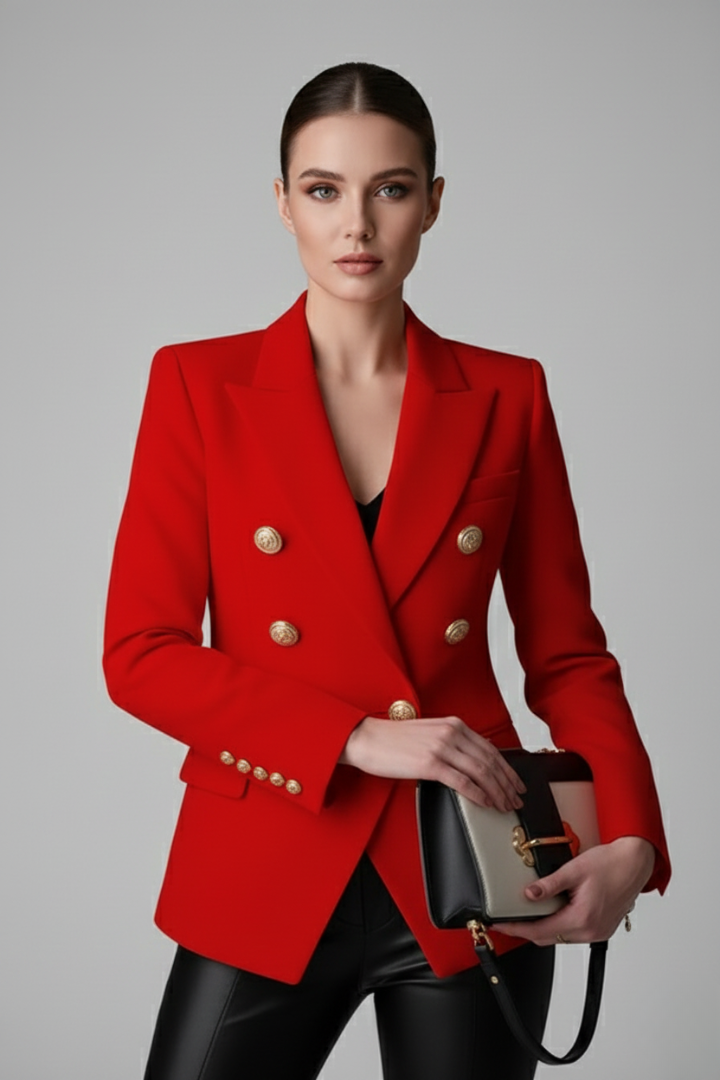 Julia | Damen Zweireihiger Blazer mit goldenen Knöpfen