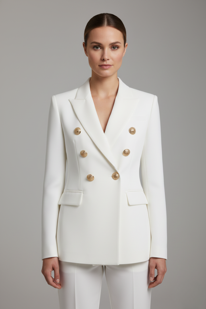 Julia | Damen Zweireihiger Blazer mit goldenen Knöpfen
