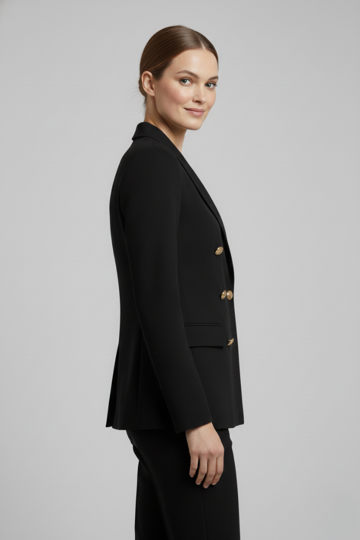 Julia | Damen Zweireihiger Blazer mit goldenen Knöpfen