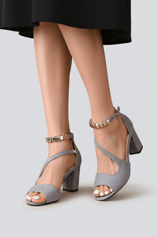 Julia | Damen Keilsandaletten mit überkreuztem Slingback-Riemen