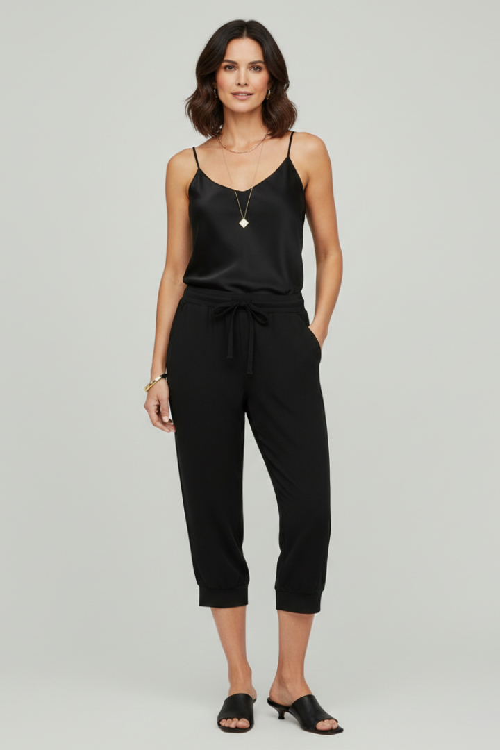 Andrea | Damen Caprihose mit Kordelzugbund und Seitentaschen