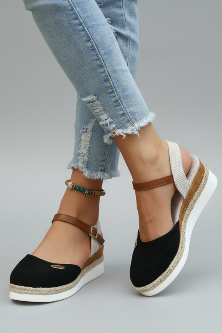 Johanna | Damen Espadrille-Sandalen mit geschlossener Spitze und Slingback-Riemen