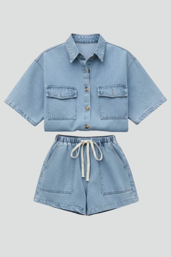 Beatrice | Damen-Kurzarm-Set mit Shorts