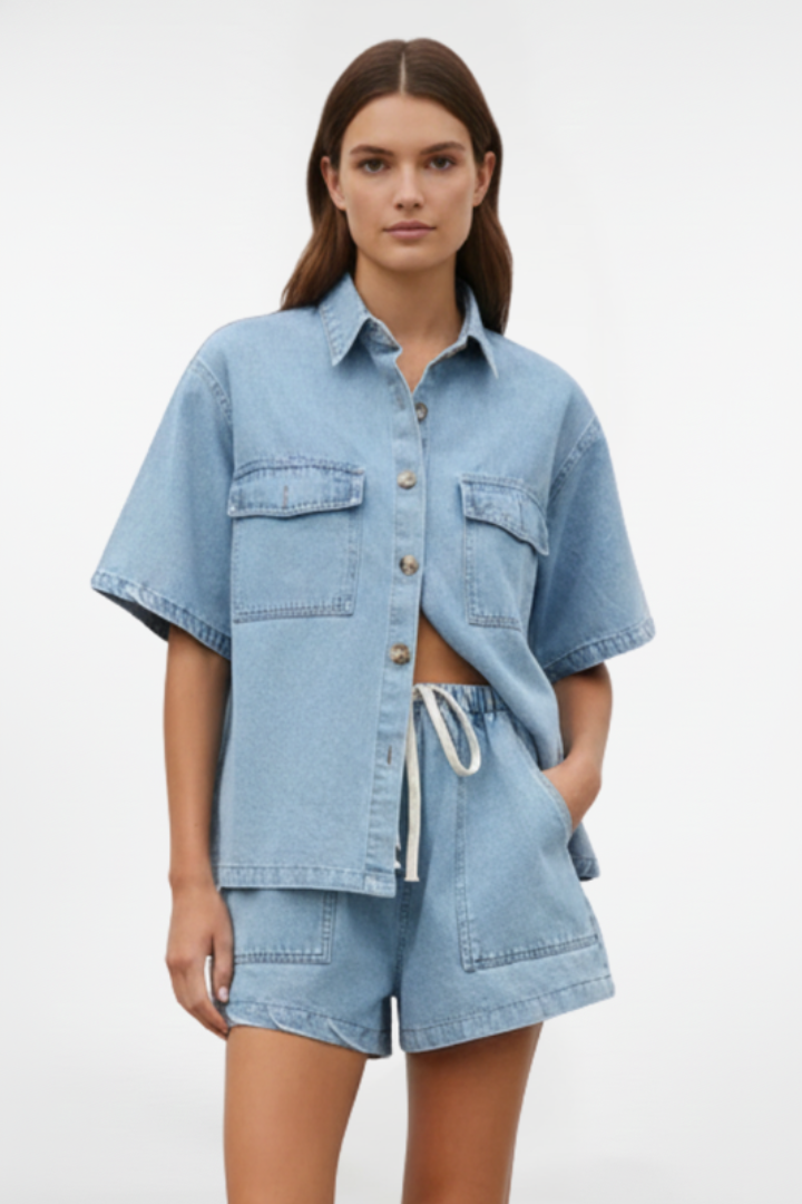 Beatrice | Damen-Kurzarm-Set mit Shorts
