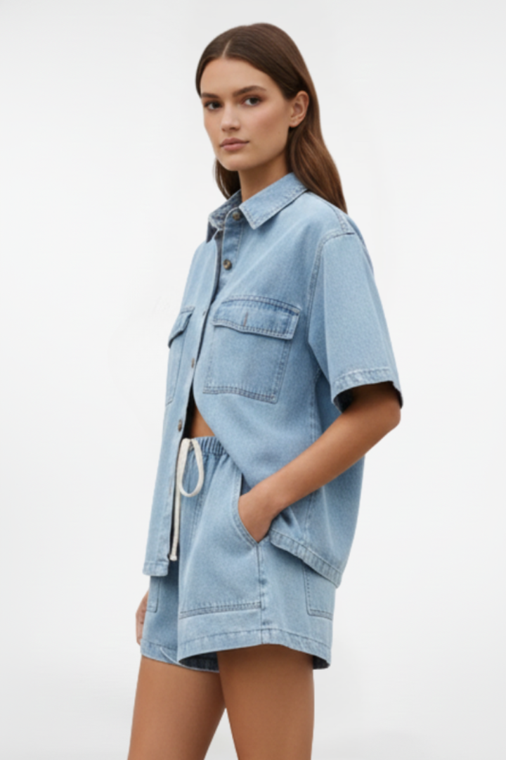 Beatrice | Damen-Kurzarm-Set mit Shorts