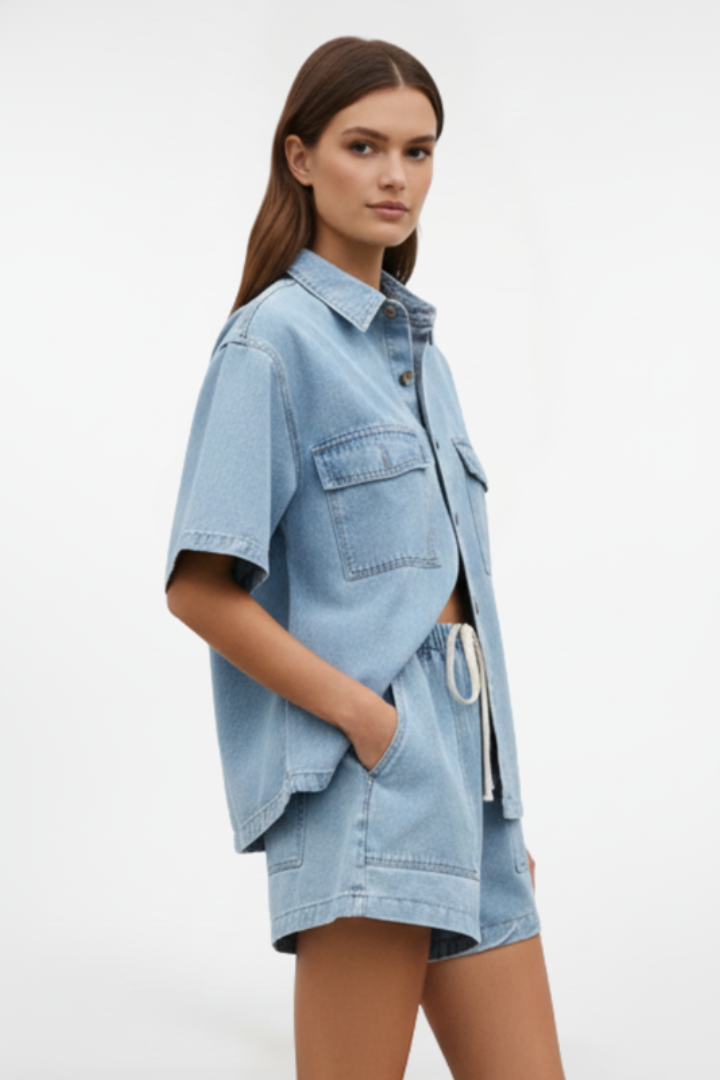 Beatrice | Damen-Kurzarm-Set mit Shorts