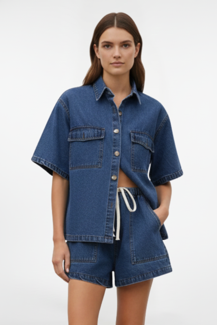 Beatrice | Damen-Kurzarm-Set mit Shorts