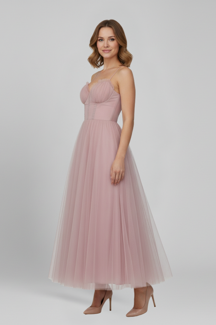 Anna | Damenkleid mit trägerlosem Oberteil und Tüllrock