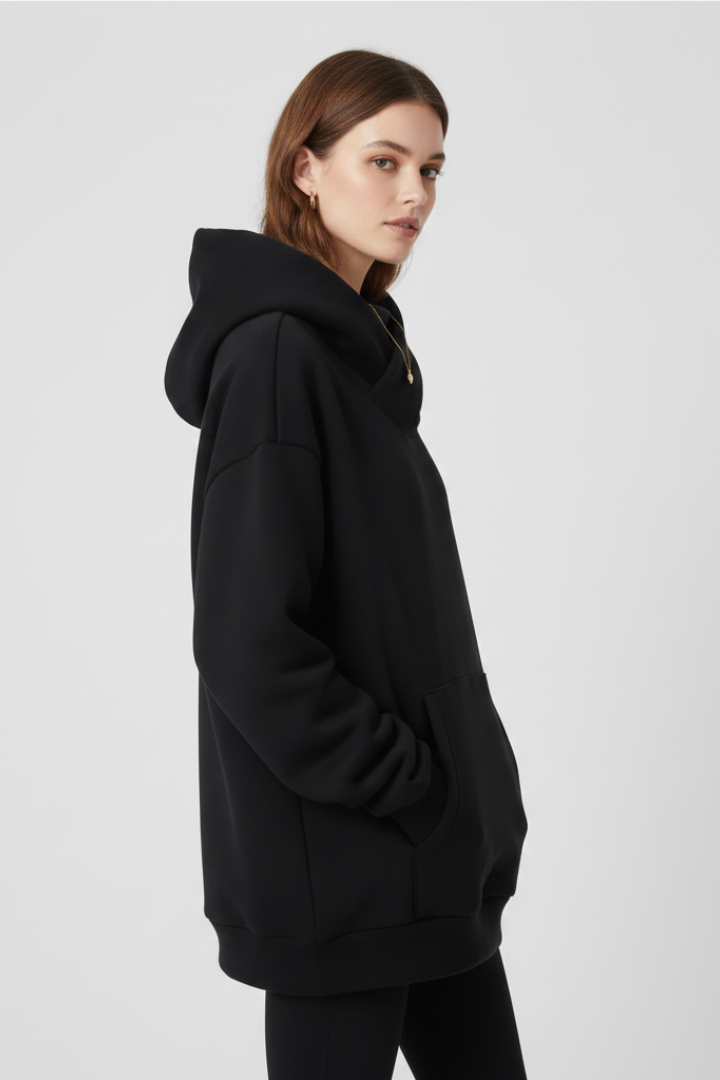 Emma | Damen Hoodie mit Hohem Kragen und Weiter Kapuze