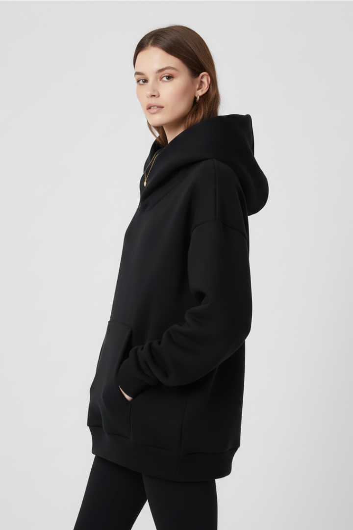 Emma | Damen Hoodie mit Hohem Kragen und Weiter Kapuze