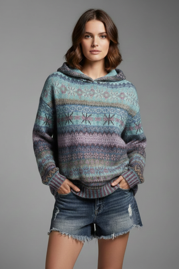 Edith | Damen Hoodie mit Kapuze und Rippbündchen