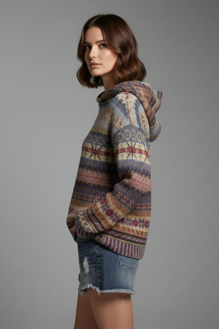 Edith | Damen Hoodie mit Kapuze und Rippbündchen