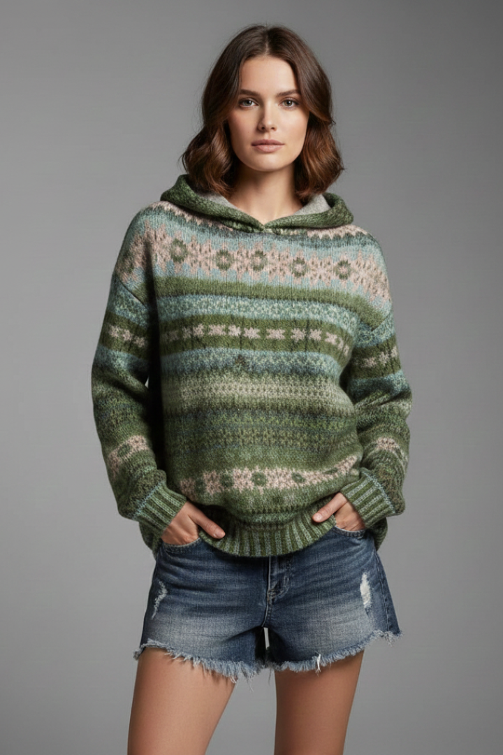 Edith | Damen Hoodie mit Kapuze und Rippbündchen