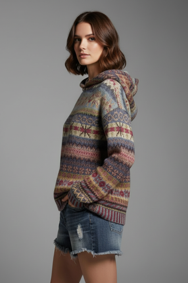 Edith | Damen Hoodie mit Kapuze und Rippbündchen