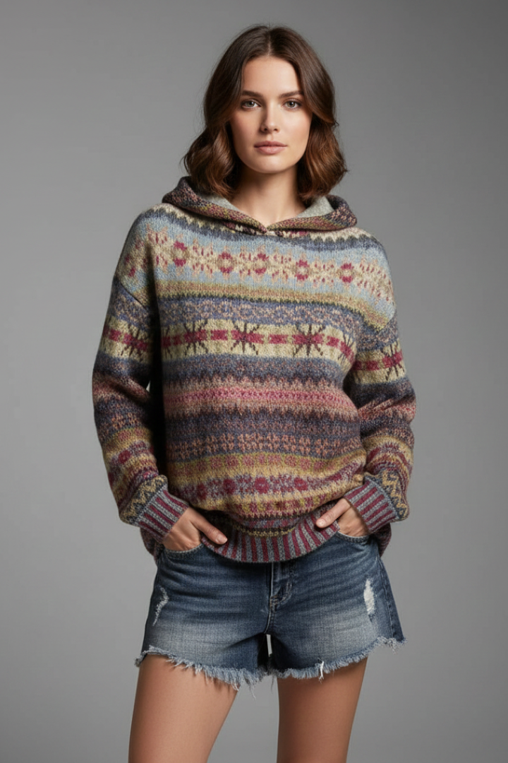 Edith | Damen Hoodie mit Kapuze und Rippbündchen