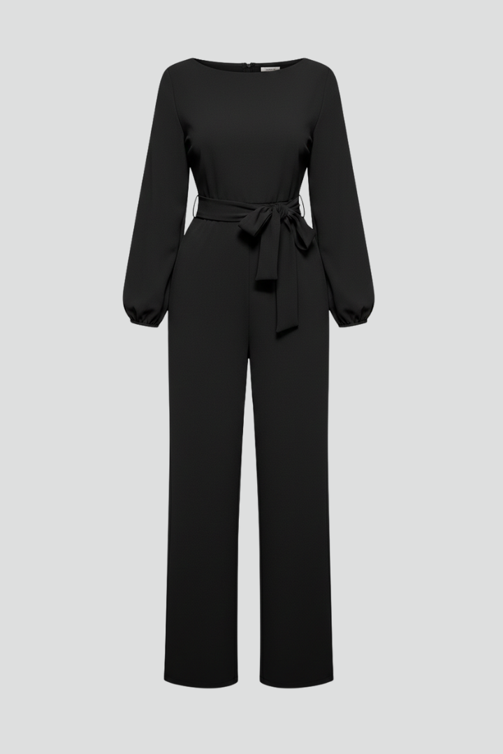 Hanna | Damen Wickel-Front Taillierter Wide-Leg Jumpsuit