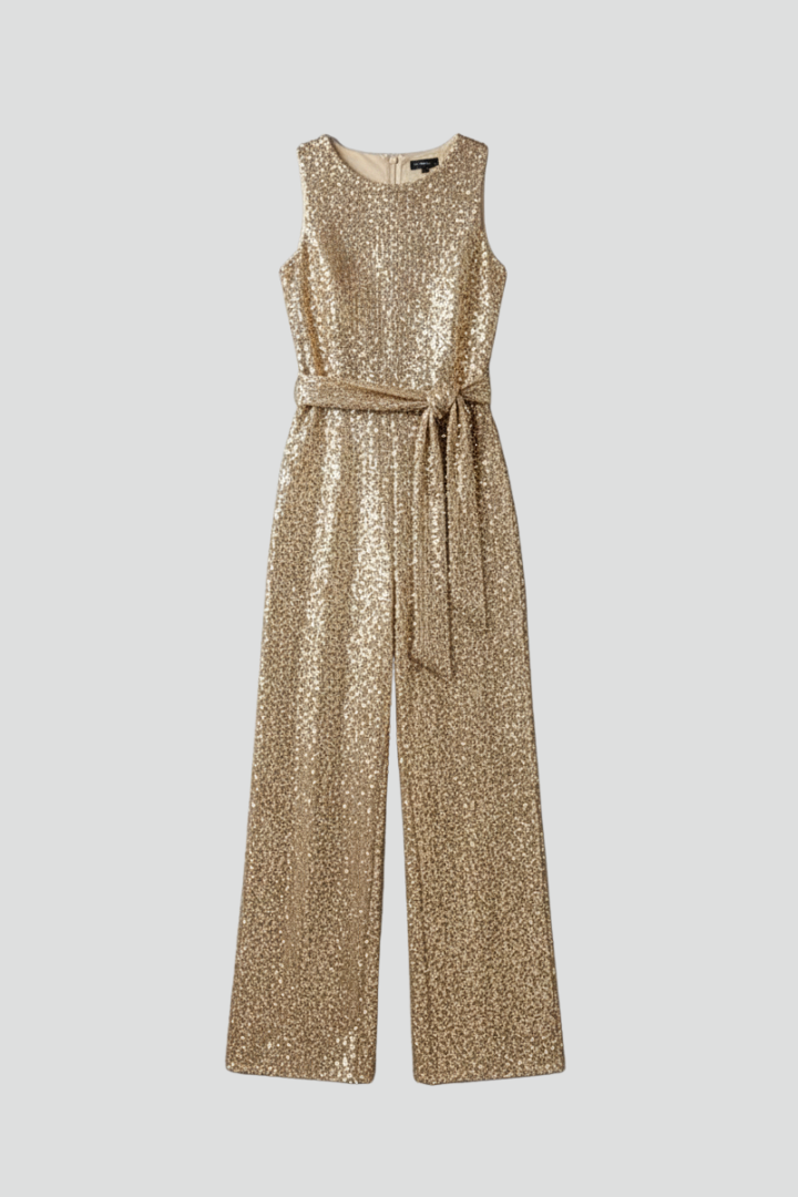 Franziska | Damen Pailletten Straight-Leg Abend-Jumpsuit