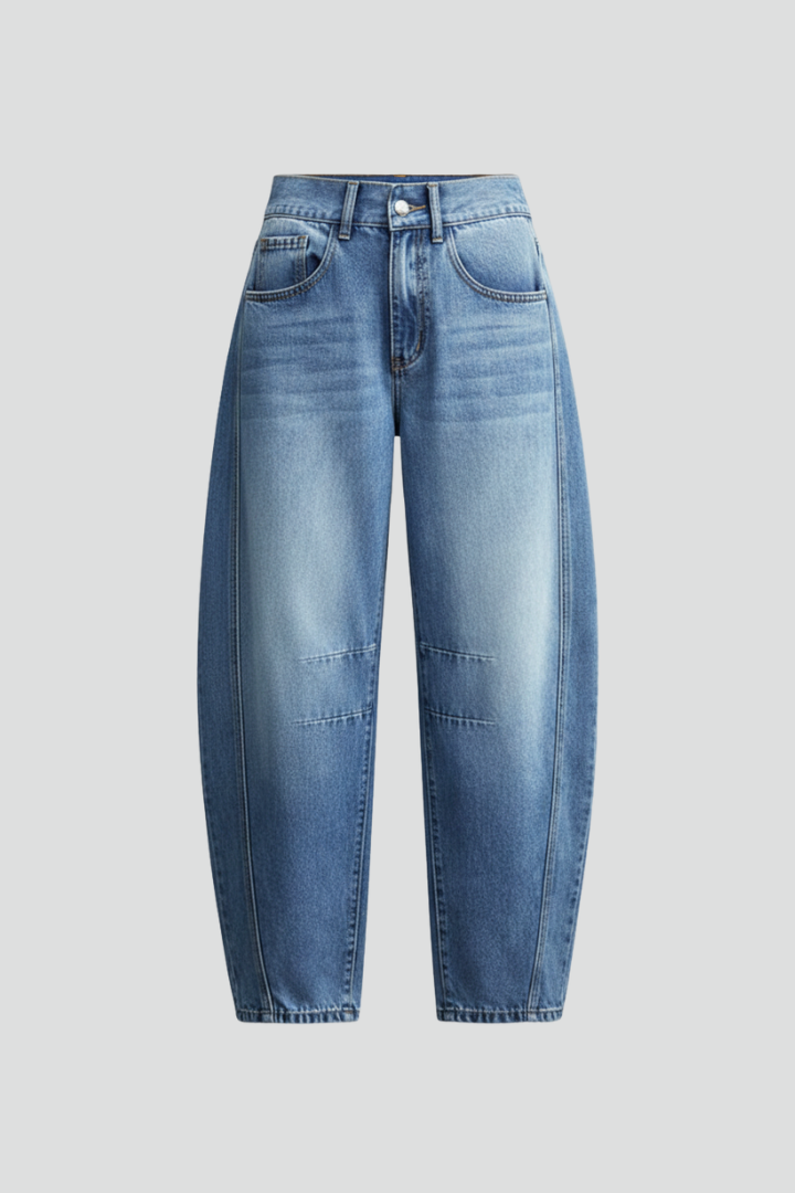 Carolin | Damen Casual Mid-Waist Denim Jeans mit Frontverschluss