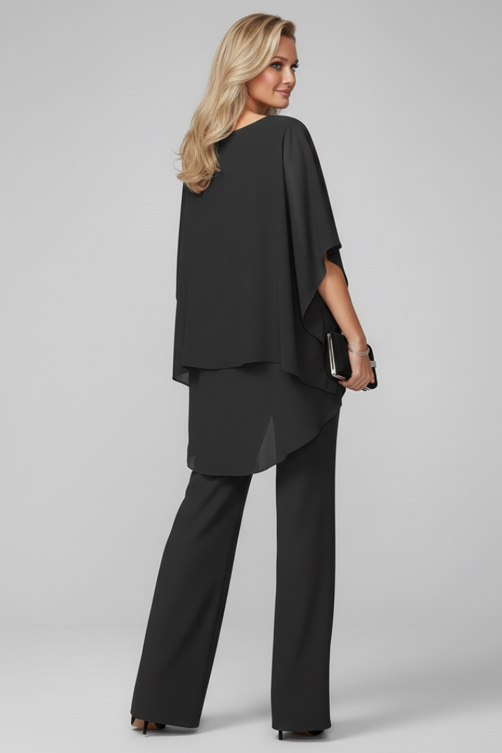 Isabella | Damen Off-Shoulder Fließender Wide-Leg Jumpsuit