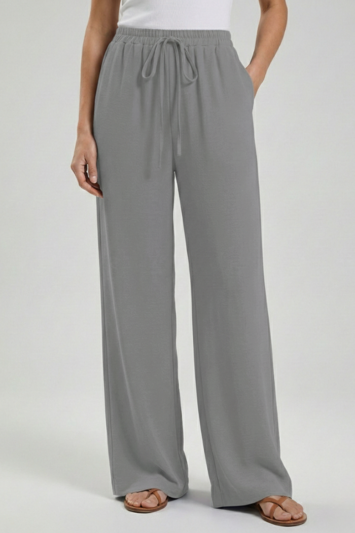 Daniela | Damen Palazzohose mit Kordelzugbund und Seitentaschen