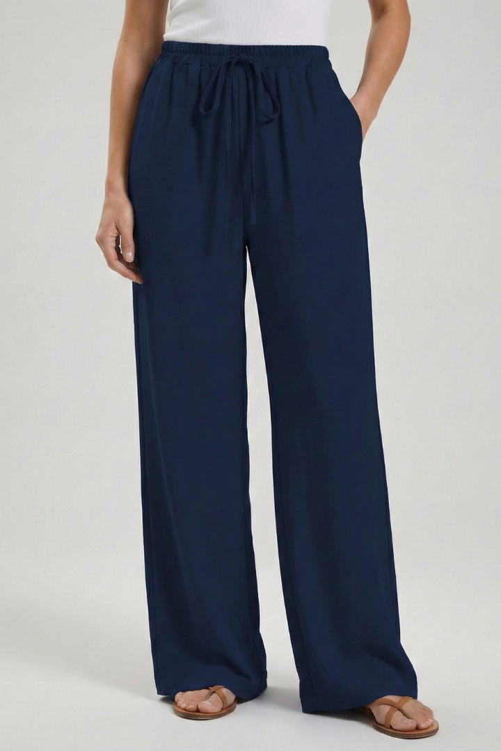 Daniela | Damen Palazzohose mit Kordelzugbund und Seitentaschen