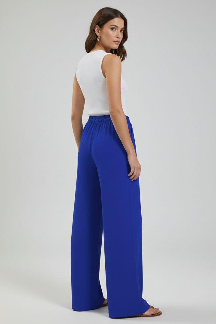 Daniela | Damen Palazzohose mit Kordelzugbund und Seitentaschen