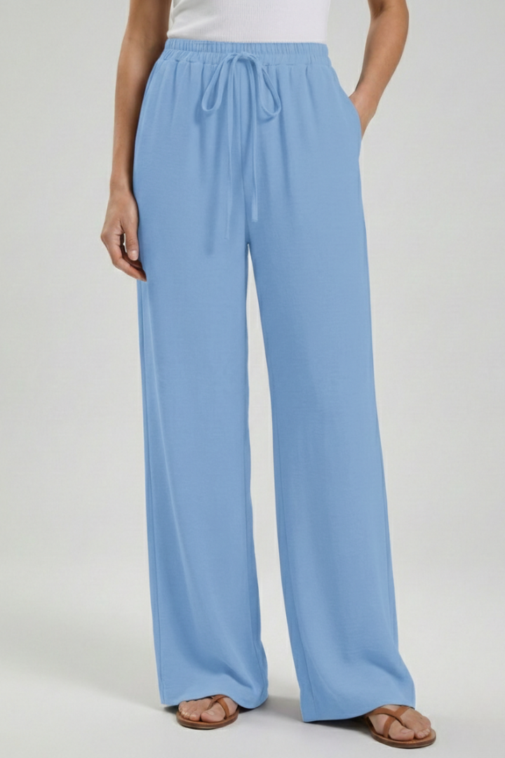 Daniela | Damen Palazzohose mit Kordelzugbund und Seitentaschen