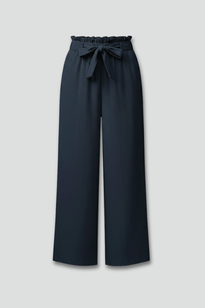 Doris | Damen Palazzohose mit Bindegürtel und Weiten Beinen